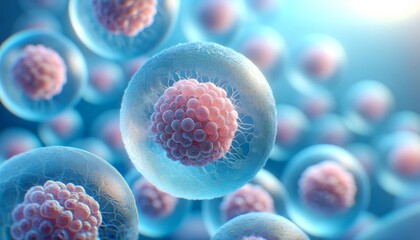 Aufkleber - Close-up View of Human Cells Undergoing Mitosis in a Cluster Formation