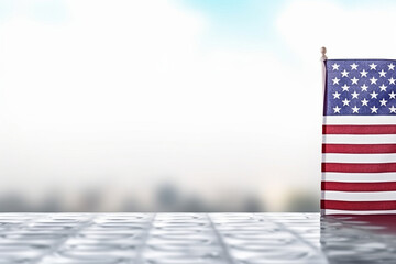 Wall Mural - american flag on the background,American memorial day concept,Generated By Ai