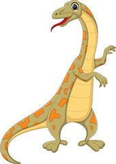 Wall Mural - Cartoon yunnanosaurus dinosaur on white background