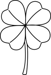 Wall Mural - four leaf clover cartoon lineart