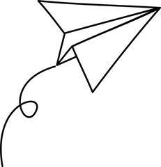 Wall Mural - paper plane cartoon lineart