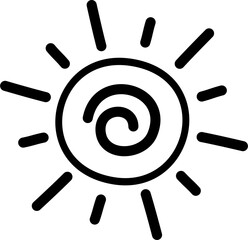 Wall Mural - sun cartoon lineart