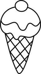 Wall Mural - ice cream cone cartoon lineart