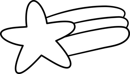 Wall Mural - falling star cartoon lineart