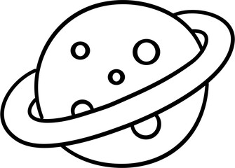 Wall Mural - planet cartoon lineart