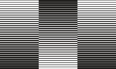 Poster - abstract repeatable seamless black horizontal thin to thick line pattern.