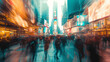 Kinetic Energy of Times Square: Pedestrians and Light Trails at Twilight