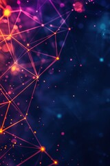 Poster - Abstract futuristic polygonal space low poly dark background with connecting dots and lines. Connection structure.