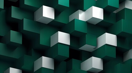 Poster - Abstract white and dark green background, Geometric pattern. generative ai