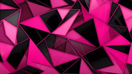 Poster - Black and pink background, Geometric pattern. generative ai
