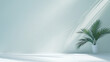 © Pippin - Minimalistic light background with Green Palm Leaves with Light and Shadow Effects. Beautiful background for Minimalist Tropical Plant Composition. Virtual Meetings, Zoom Virtual Backgrounds