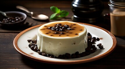 Poster - An Italian panna cotta with coffee