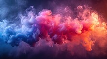  Colorful Smoke On A Black Background With A Red, Blue, And Yellow Smoke Trail In The Middle Of The Image.