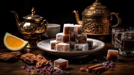 Poster - Turkish delight with Turkish coffee