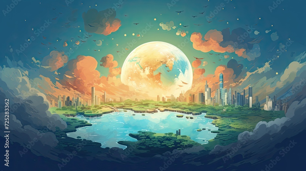 Planet earth illustration Stock Illustration | Adobe Stock