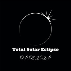 April 8th 2024 total solar eclipse illustration