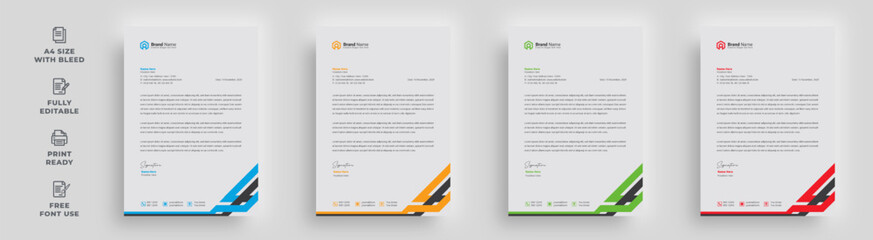 Wall Mural - letterhead corporate business flyer A4 size paper creative advertising official abstract eye-catching newsletter magazine brochure poster template design with a logo