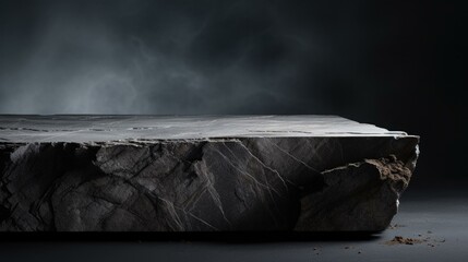 A durable sintered stone slab on a table, showcasing its strength and resilience. Generative AI.