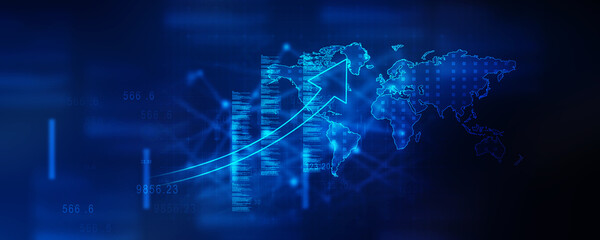 Poster - 2d illustration world map abstract background
