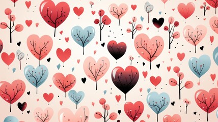 Wall Mural - Valentine's Day heart background