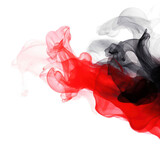 Fototapeta Kwiaty - Abstract back ang red smoke cloud on transparent png.
