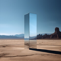 Reflective monolith in the desert 