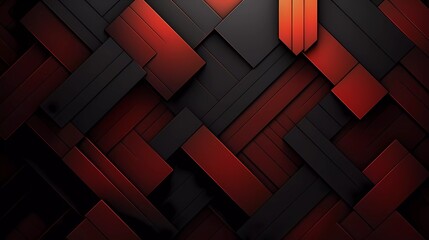 Poster - Black and dark red background, Geometric pattern. generative ai