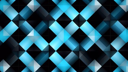 Poster - Black and light blue background, Geometric pattern. generative ai