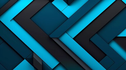 Poster - Black and light blue background, Geometric pattern. generative ai