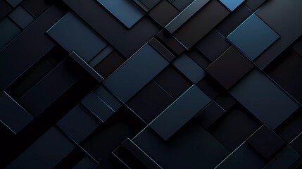 Poster - Black and dark blue background, Geometric pattern. generative ai