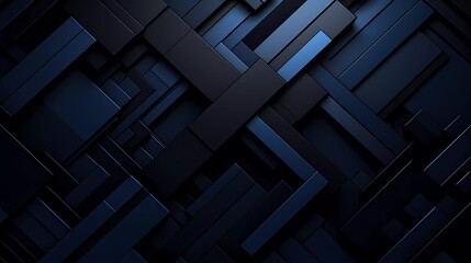 Poster - Black and dark blue background, Geometric pattern. generative ai