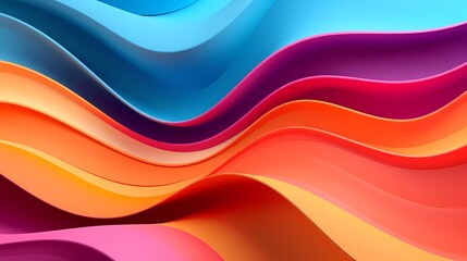 Canvas Print - Wavy colorful 3d abstract background. generative ai