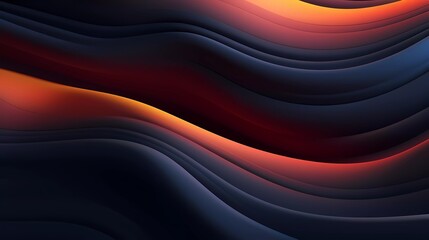 Poster - 3d abstract background with wavy dark colors. generative ai