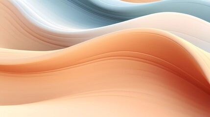 Poster - 3d abstract background with wavy muted colors. generative ai