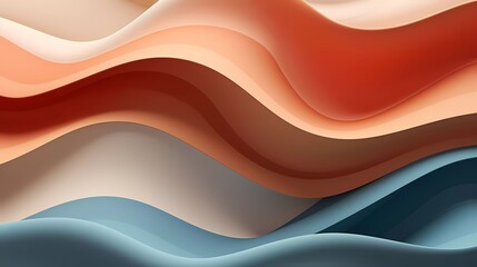Poster - 3d abstract background with wavy muted colors. generative ai