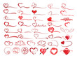 A big set of stylized hearts symbols.

