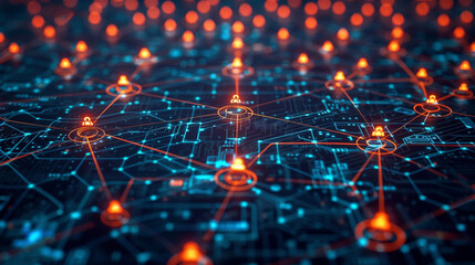 a business network with circuit board