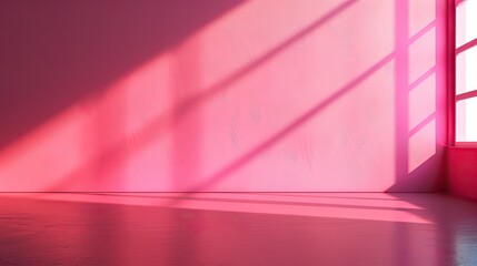 Poster - Pink wall and table. Generative AI