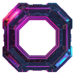Fototapete - Hi-tech notes. Cyberpunk sci-fi technology concept poster, scifi abstract geometric frame