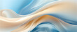 Serenity Flow: Abstract Waves in Sky Blue and Beige
