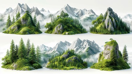 Poster - landscape in winter mountain, mountains, landscape, nature, forest, 