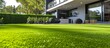 © The 2R Artificiality - Exterior design with artificial turf as green background.