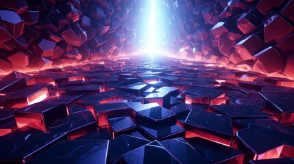 Poster - glowing futuristic gaming abstract - vibrant 3d render for dynamic digital experiences
