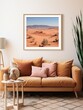 Bohemian Desert Vibes: Vibrant Landscape of Sunlit Sand Dunes - Digital Image Poster