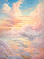 Wall Mural - Dreamy Pastel Cloudscapes: National Park Art Capture of Expansive Sky and Wilderness Clouds