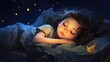 young girl is sleeping in her bed at night, lovely illustration for young girls, --ar 16:9 --v 5.2 Job ID: 484f4e63-7893-4849-bb0d-33c272bbb344