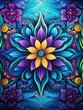 © Michael - Hand-Drawn Mandala Patterns: Riverside Painting with Serene Water Patterns - Scenic Vista Wall Art