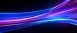 Glowing neon light trails: dynamic speedy 3d effects in uv & blue laser light. High-speed motion blur night lights with semicircular wave, curve swirl, & incandescent optical fiber. Png vector