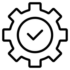 Poster - Gear with check mark vector icon 