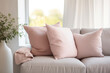 Set of pillows in a modern sofa